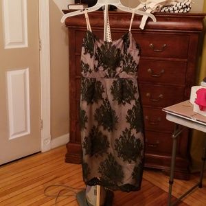 FOREVER21 spaghetti strap lace midi pencil dress